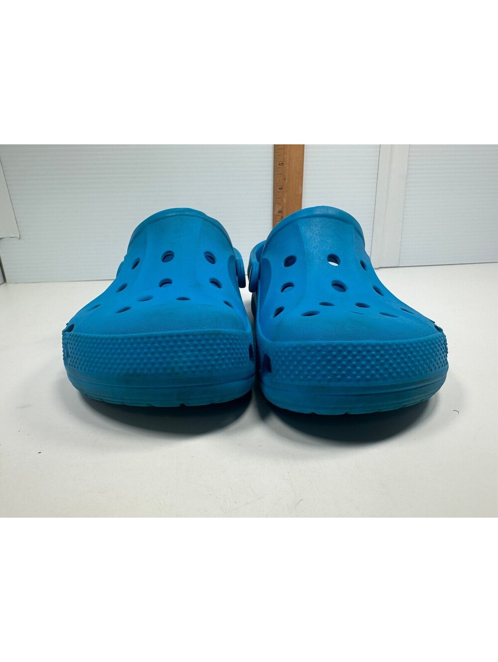 Crocs Baya Classic clogs Size 2 Little KID Sporty Slip On Shoes Blue Cutout Side - Picture 10 of 12